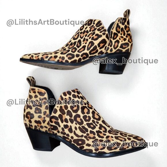 Dolce Vita Leopard Print Chelsea Slip-on Block Heel Booties(F032)-Size 7 - Picture 7 of 12